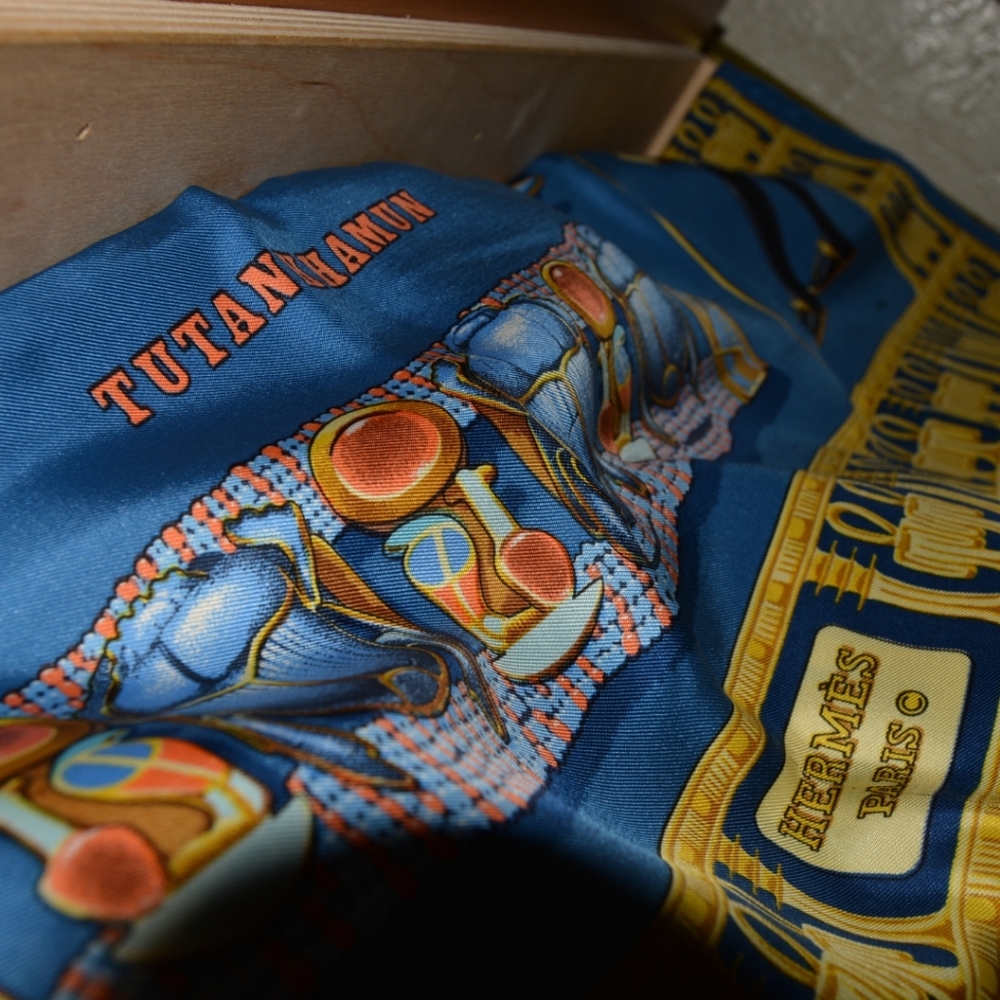 TUTANKHAMUN HERMES SILK SCARF by Vladimir Rybaltch